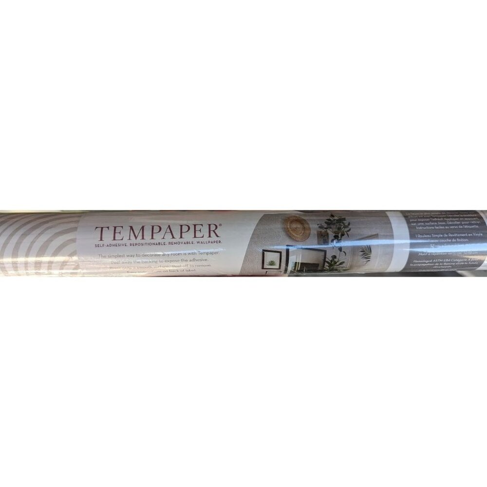 Tempaper Swell Sand Removable Vinyl Wallpaper Beige White